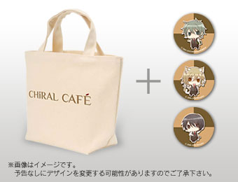 【写真】「CHiRAL CAFE」トートバッグ 缶バッジ3個つき